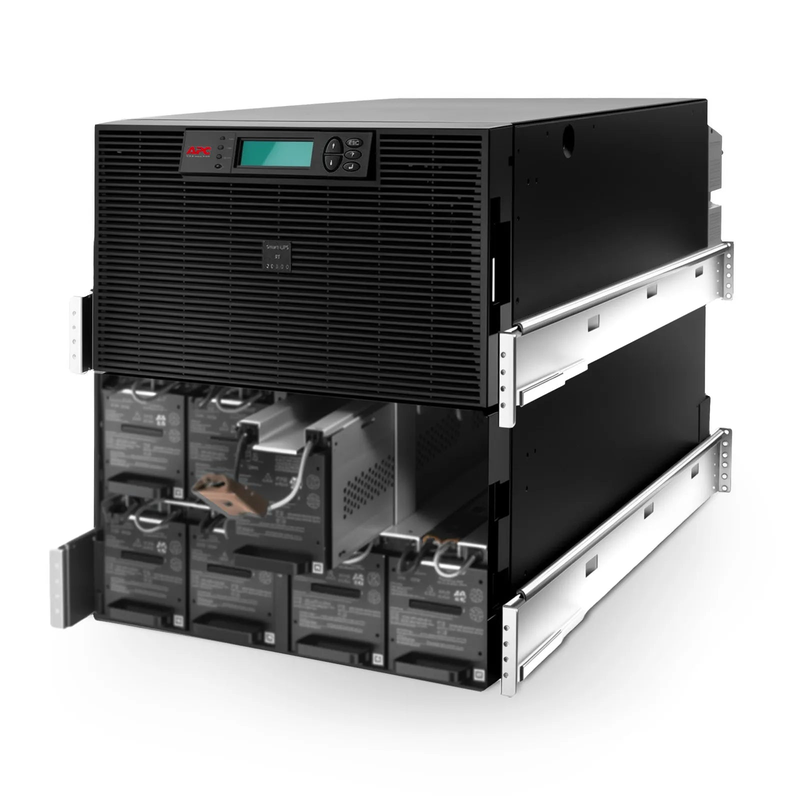 APC Smart-UPS RT, 20kVA/16kW, 208V, 4 x L6-20R & 2 x L6-30R NEMA Outlets, LCD & SmartSlot, 4 Replaceable Battery Modules Included, Rack 12U