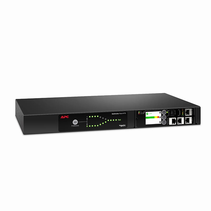 APC® NetShelter Rack Automatic Transfer Switch, 1U, 20A, 208V, 2 C20 IN, 8 C13, 1 C19 OUT