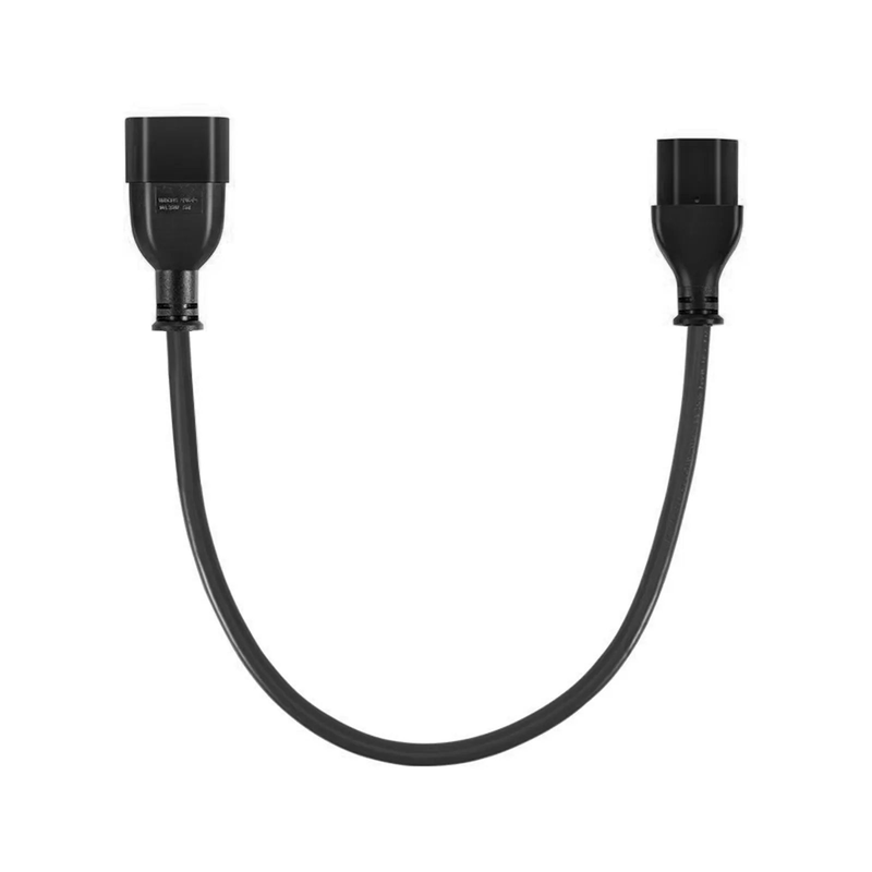 1ft (0.3m) IEC60320 C14 to IEC60320 C13 18AWG 250V/10A Power Extension Cord, Black
