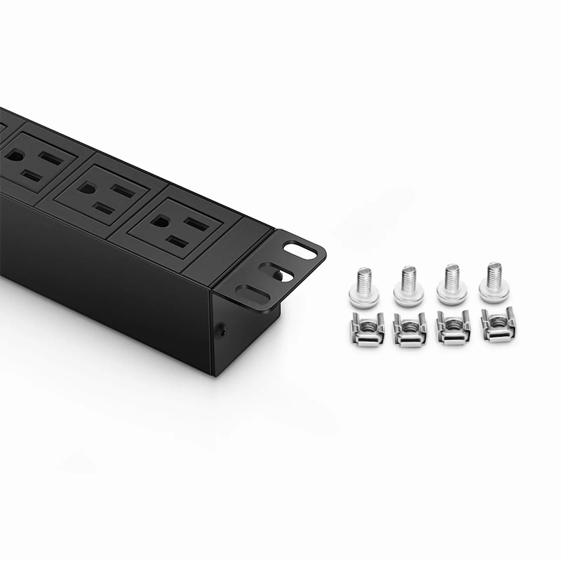 1.88kW Single-Phase 15A/125V Basic Rack PDU, 8 x NEMA 5-15R Outlets, NEMA 5-15P Plug, 6.6ft Cord, 1U Rack-Mount