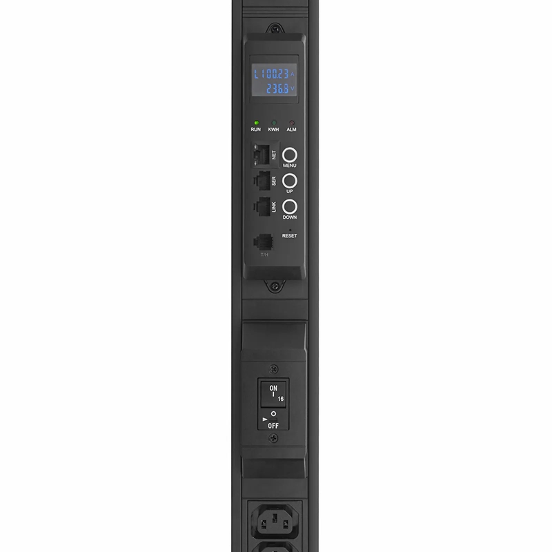 7.36kW Single-Phase 32A/230V Monitored Rack PDU, 36 x C13 & 6 x C19 Outlets, IEC 309 32A 2P+E Plug, 10ft Cord, 0U Vertical