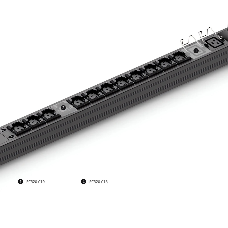 21.06kW 3-Phase 32A/380V Basic Rack PDU, 36 x C13 & 6 x C19 Outlets, IEC309 32A 3P + N + E Plug, 3ft Cord, 0U Vertical
