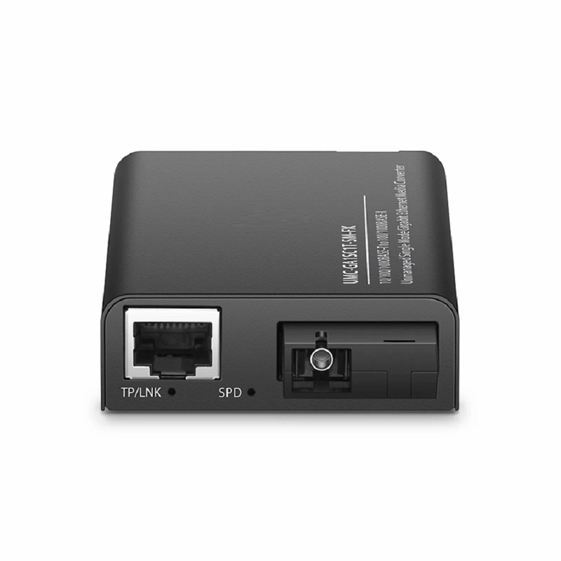 Mini Unmanaged 1x 10/100/1000Base-T RJ45 to 1x 100/1000Base-X Single Mode SC 1310/1550nm 20km Gigabit Ethernet Media Converter, European Plug Standard