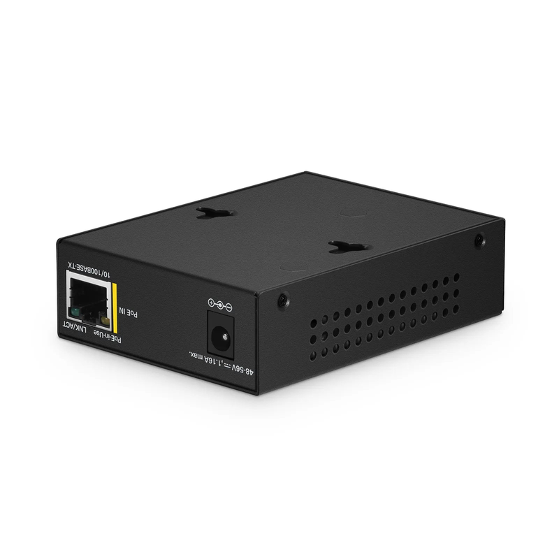 IES1110W-2PD, 1-Port 10/100M Fast Ethernet Long Reach PoE over UTP Injector, 1 x PoE+ Input to 1 x 10/100BASE-T RJ45 Output, -20 to 70°C Operating Temperature