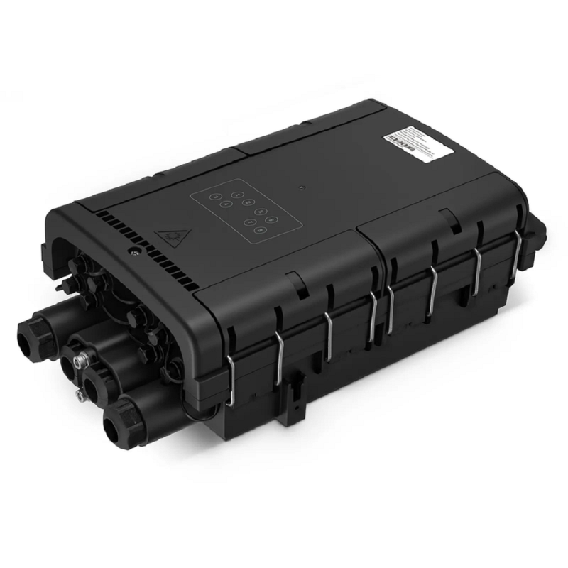 Fully Pre-Terminated Fiber Distribution Hub Box for Quick ODN, 1 Uncut Port, 2 Branch Ports and 8 SC/APC Hardened Adapters, Mechanical Seal, Supports 1:2/1:4/1:8 Mini Splitters, PP+GF, IP68, Wall/Pole/Aerial Mount, Indoor/Outdoor