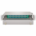 2U Rack Mount Fiber Optic Distribution Panel, 48 Fibers OS2 Single Mode, 24 x LC UPC Duplex (Blue) Adapter