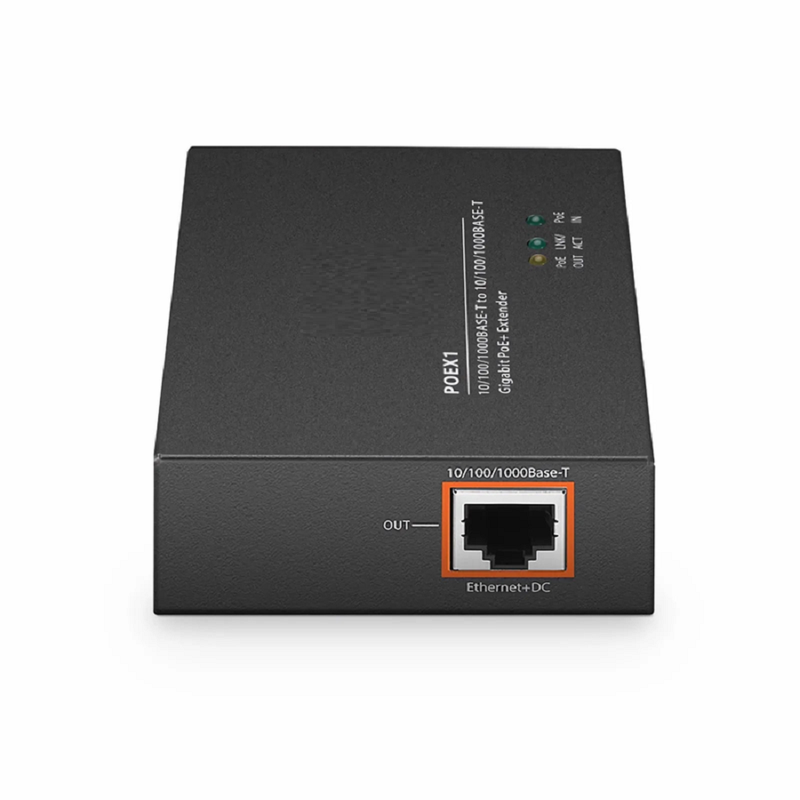 2 Ports 10/100/1000M Gigabit PoE+ Extender, 1 in 1 out, Din-rail/Wall mountable, IEEE 802.3at/802.3af, 0 to 50°C
