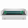 2U Rack Mount Fiber Optic Distribution Panel, 24 Fibers OS2 Single Mode, 24 x SC UPC Simplex (Blue) Adapter