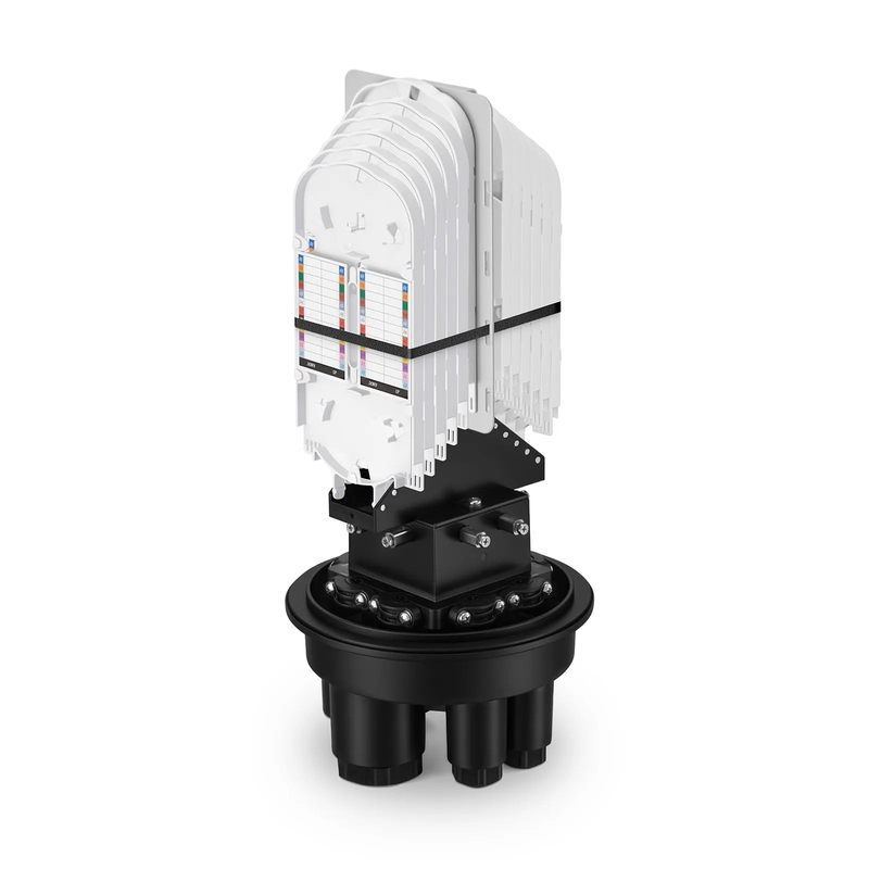 240 Fibers 1In-4Out Dome Fiber Optic Splice Closure, Mechanical Seal, with 1 Pre-installed Fusion Splice Tray