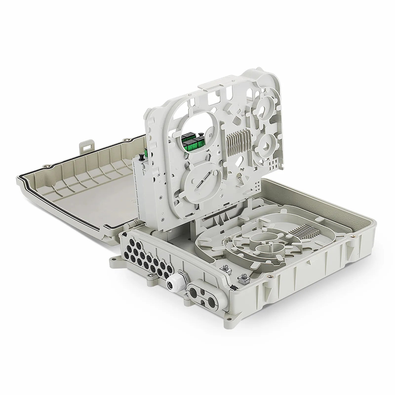 16 Fibers Optic Distribution Box, SC/A, Plastic, Wall/Pole Mount, Indoor and Outdoor