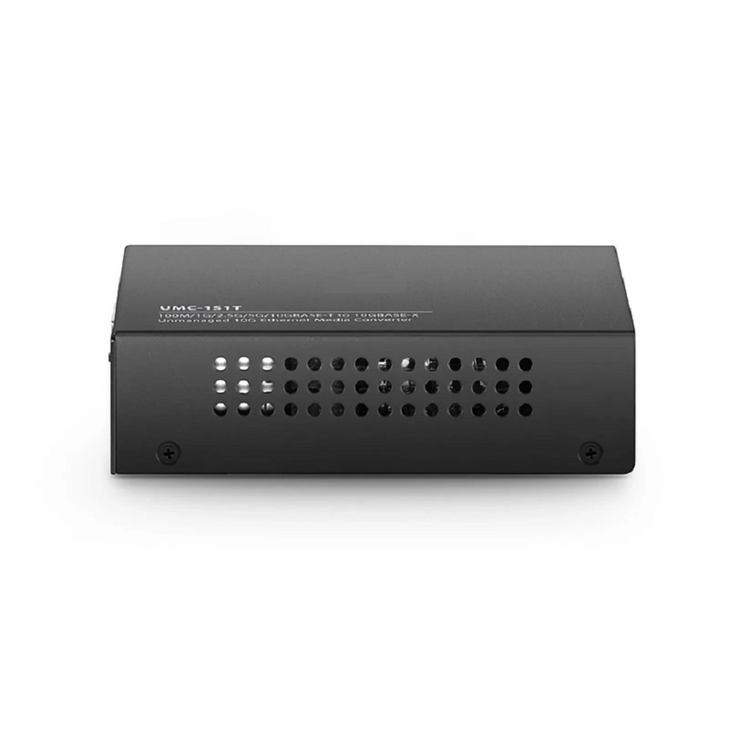 Unmanaged 1x 100M/1G/2.5G/5G/10GBase-T RJ45 to 1x 10GBase-X SFP+ 10Gigabit Ethernet Media Converter, American Plug Standard