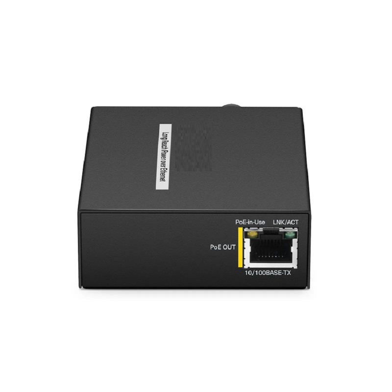 IES1101W-2PD, 1-Port 10/100M Fast Ethernet Long Reach PoE over Coaxial Extender, 1 x BNC Female Input to 1 x PoE+ Output, -20 to 70°C Operating Temperature