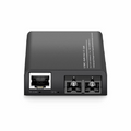 Mini Unmanaged 1x 10/100/1000Base-T RJ45 to 1x 100/1000Base-X Single Mode SC 1310nm 10km Gigabit Ethernet Media Converter, European Plug Standard
