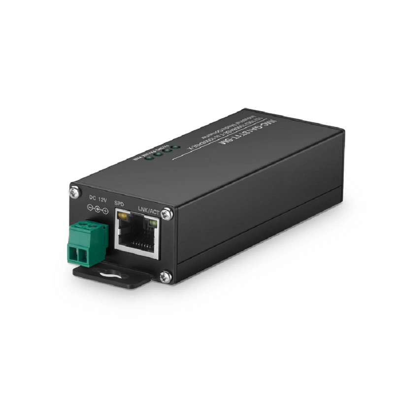 Mini Industrial Unmanaged 1x 10/100/1000Base-T RJ45 to 1x 1000Base-X Single Mode ST 1310nm 20km Gigabit Ethernet Media Converter, American Plug Standard