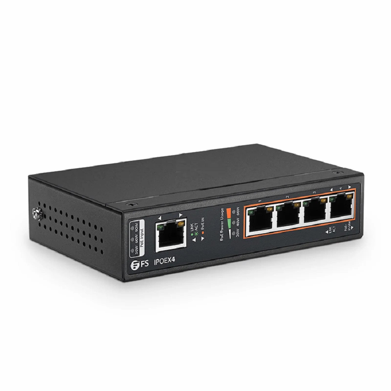 5 Ports 10/100/1000M Gigabit PoE+ Extender, 1 in 4 out, Desktop/Wall mountable, IEEE 802.3at/802.3af, 0 to 50°C