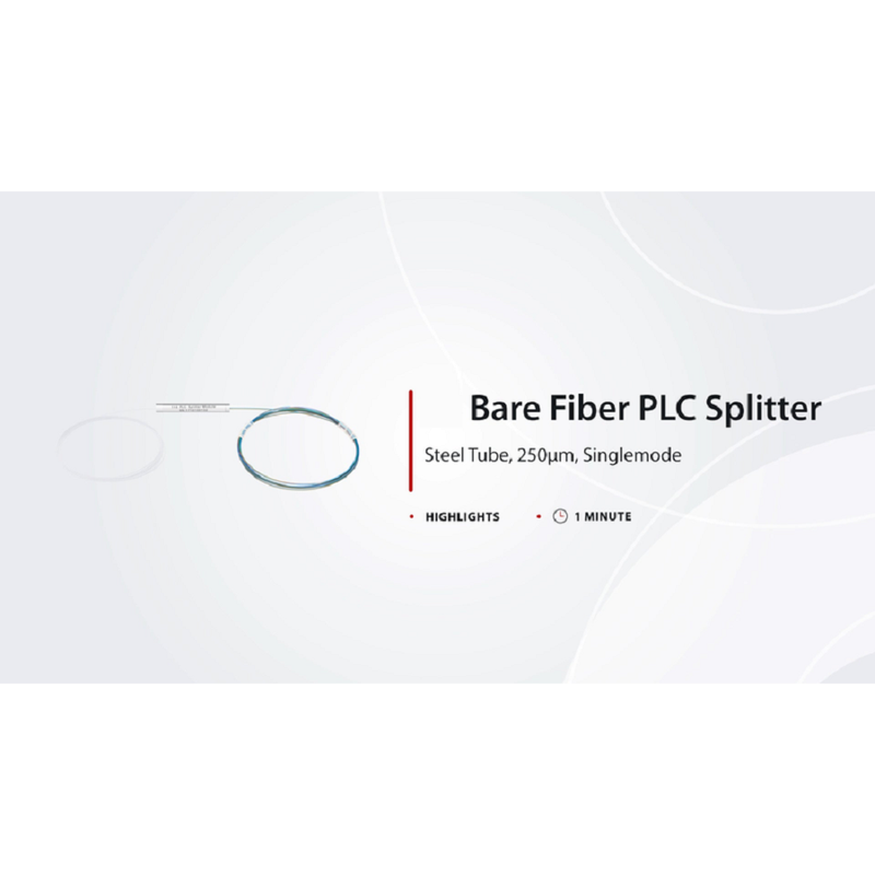 1 x 4 PLC Fiber Splitter, Steel Tube, Bare Fiber 250Î¼m, No Connector, Singlemode
