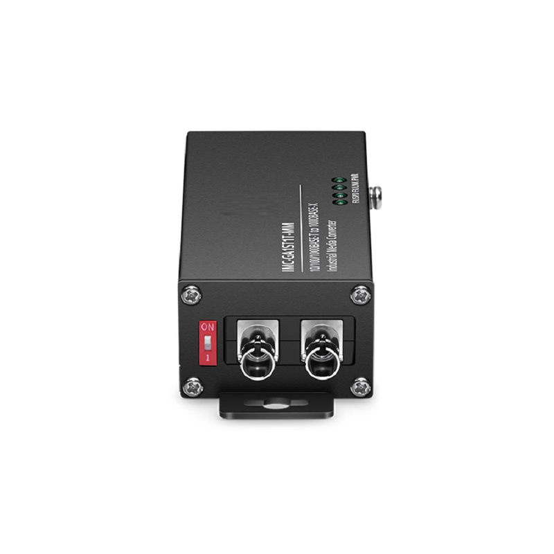 Mini Industrial 1x 10/100/1000Base-T RJ45 to 1x 1000Base-X Multimode ST 850nm 550m Gigabit Ethernet Media Converter, British Plug Standard