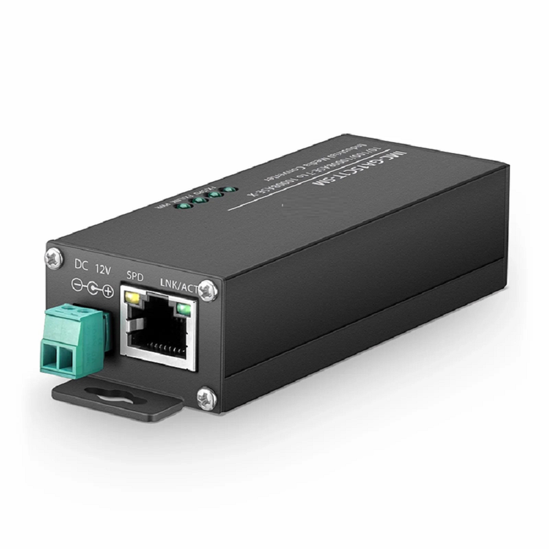 Mini Industrial Unmanaged 1x 10/100/1000Base-T RJ45 to 1x 1000Base-X Single Mode SC 1310nm 20km Gigabit Ethernet Media Converter, British Plug Standard