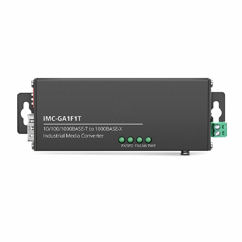 Mini Industrial Unmanaged 1x 10/100/1000Base-T RJ45 to 1x 1000Base-X SFP Gigabit Ethernet Media Converter, British Plug Standard
