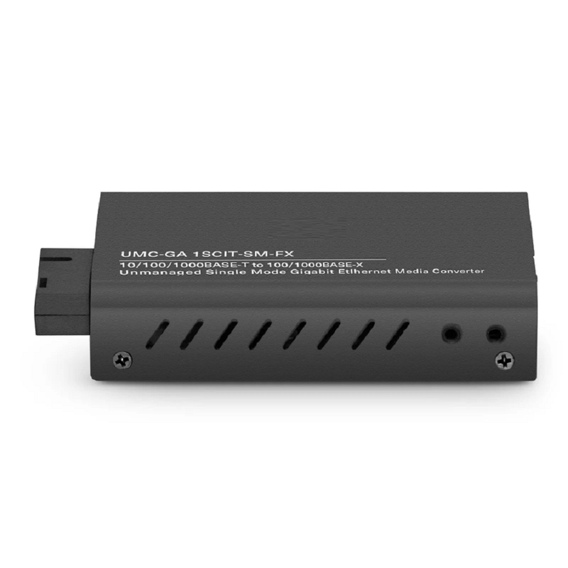 Mini Unmanaged 1x 10/100/1000Base-T RJ45 to 1x 100/1000Base-X Single Mode SC 1550/1310nm 20km Gigabit Ethernet Media Converter, European Plug Standard