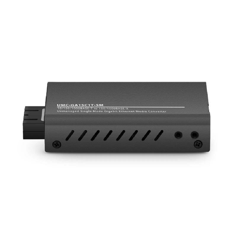 Mini Unmanaged 1x 10/100/1000Base-T RJ45 to 1x 100/1000Base-X Single Mode SC 1310nm 10km Gigabit Ethernet Media Converter, European Plug Standard