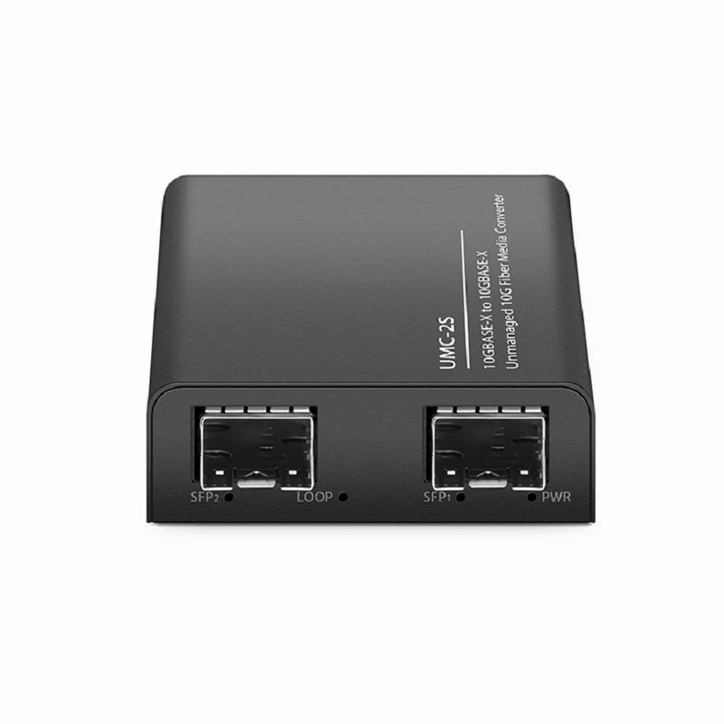 Mini Unmanaged 1x 10GBase-X to 1x 10GBase-X 2SFP+ 10Gigabit Fiber Media Converter, British Plug Standard