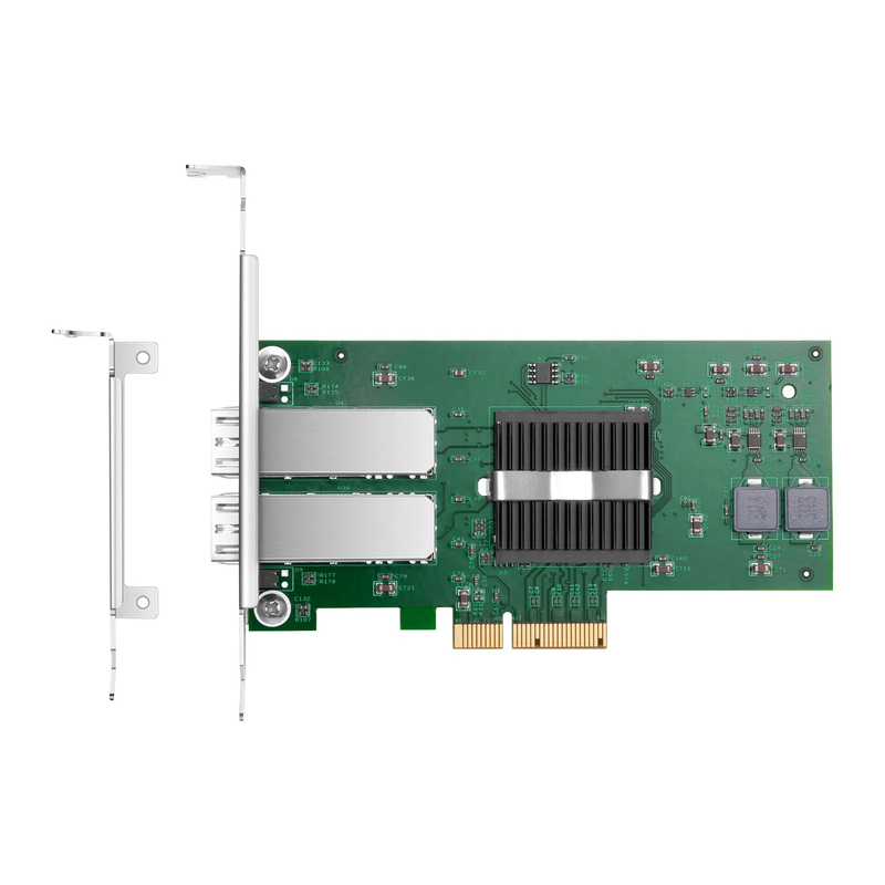 Intel I350-AM2 Based Ethernet Network Interface Card, 1G Dual-Port SFP, PCIe 2.0 x4, Comparable to Intel I350-F2, Tall&Short Bracket