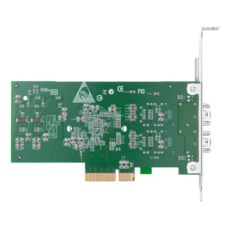 Intel I350-AM2 Based Ethernet Network Interface Card, 1G Dual-Port SFP, PCIe 2.0 x4, Comparable to Intel I350-F2, Tall&Short Bracket