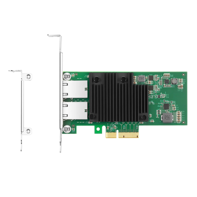 Intel X550-AT2 Based Ethernet Network Interface Card, 10GBase-T Dual-Port, PCIe 3.0 x 4, Comparable to Intel X550-T2, Full Height&Low Profile