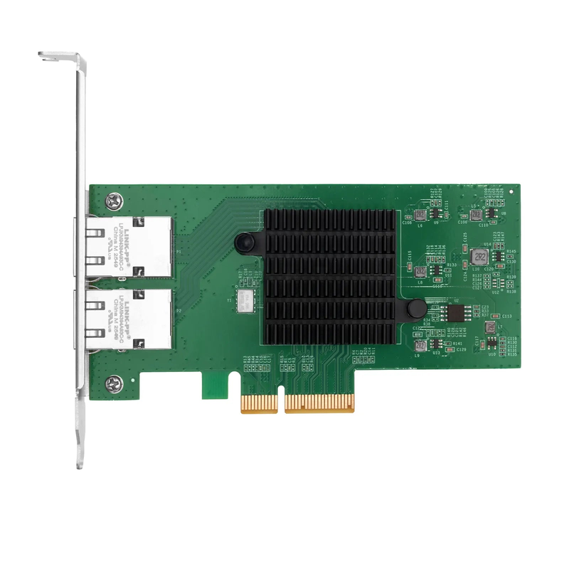 Intel E610-XAT2 Based Ethernet Network Interface Card, 10G Dual-Port RJ45, PCIe 4.0 x4, Comparable to Intel E610-XT2, Tall&Short Bracket