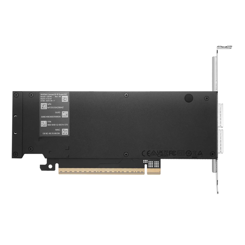 NVIDIA Mellanox C8240 900-9X81Q-00CN-ST0 ConnectX®-8 InfiniBand & Ethernet Adapter Card, Socket-Direct NDR IB/400GbE Eth,Dual-port QSFP112, PCIe 6.0 x16, Crypto and Secure Boot, Tall&Short Bracket