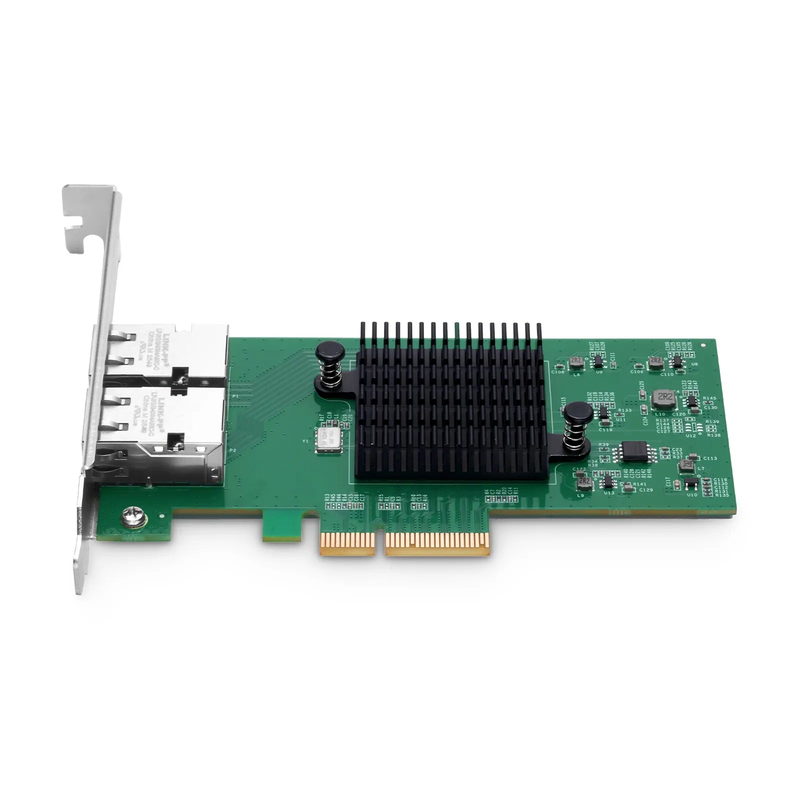 Intel E610-XAT2 Based Ethernet Network Interface Card, 10G Dual-Port RJ45, PCIe 4.0 x4, Comparable to Intel E610-XT2, Tall&Short Bracket
