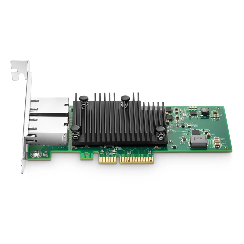 Intel X550-AT2 Based Ethernet Network Interface Card, 10GBase-T Dual-Port, PCIe 3.0 x 4, Comparable to Intel X550-T2, Full Height&Low Profile