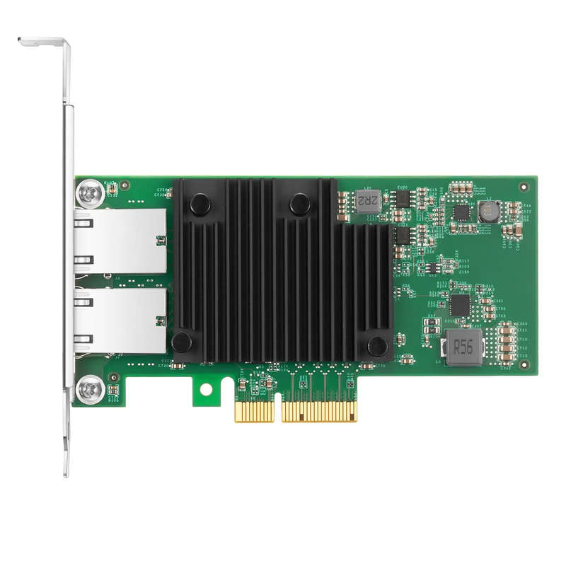 Intel X550-AT2 Based Ethernet Network Interface Card, 10GBase-T Dual-Port, PCIe 3.0 x 4, Comparable to Intel X550-T2, Full Height&Low Profile