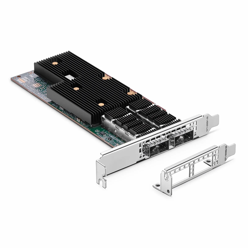 Broadcom® BCM957608-P2200GQF00 Ethernet Network Interface Card, 200G Dual-Port QSFP112, PCIe 5.0 x 16, Standard & Low Profile