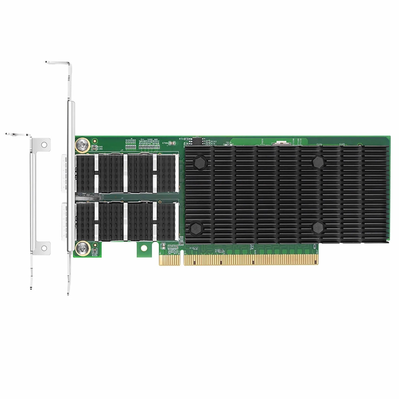 Intel E810-CAM2 Based Ethernet Network Interface Card, 100G Dual-Port QSFP28, PCIe 4.0 x 16, Comparable to Intel E810-CQDA2, Full Height&Low Profile