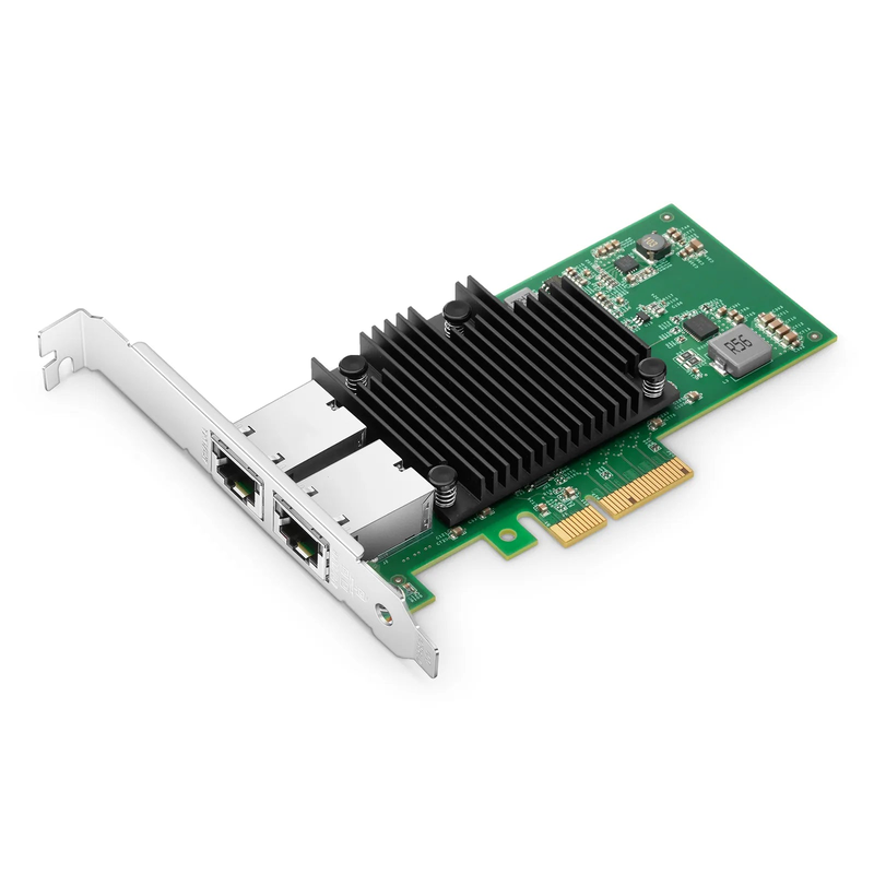 Intel X550-AT2 Based Ethernet Network Interface Card, 10GBase-T Dual-Port, PCIe 3.0 x 4, Comparable to Intel X550-T2, Full Height&Low Profile