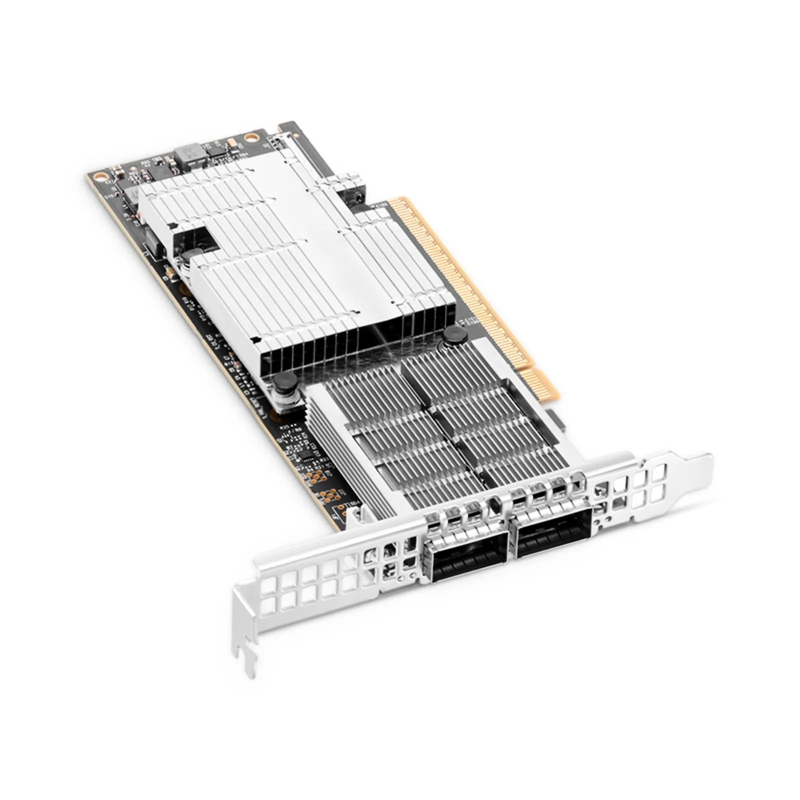 NVIDIA Mellanox MCX755106AS-HEAT ConnectX®-7 InfiniBand & Ethernet Adapter Card 200GbE/NDR200, Dual-Port QSFP112, PCIe 5.0 x16, with x16 PCIe Extension Option, Secure Boot, Tall&Short Bracket