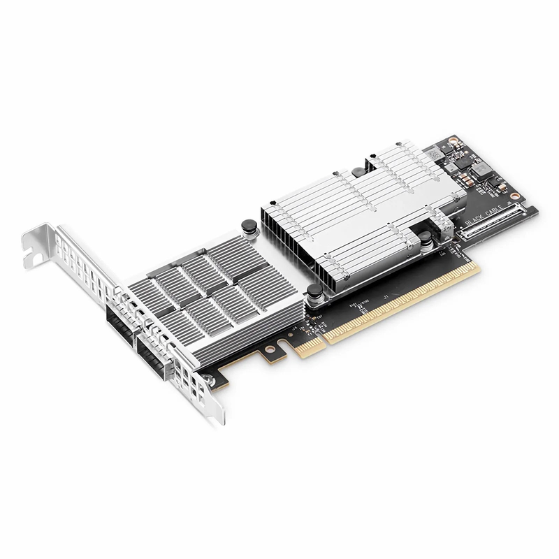 NVIDIA Mellanox MCX755106AS-HEAT ConnectX®-7 InfiniBand & Ethernet Adapter Card 200GbE/NDR200, Dual-Port QSFP112, PCIe 5.0 x16, with x16 PCIe Extension Option, Secure Boot, Tall&Short Bracket