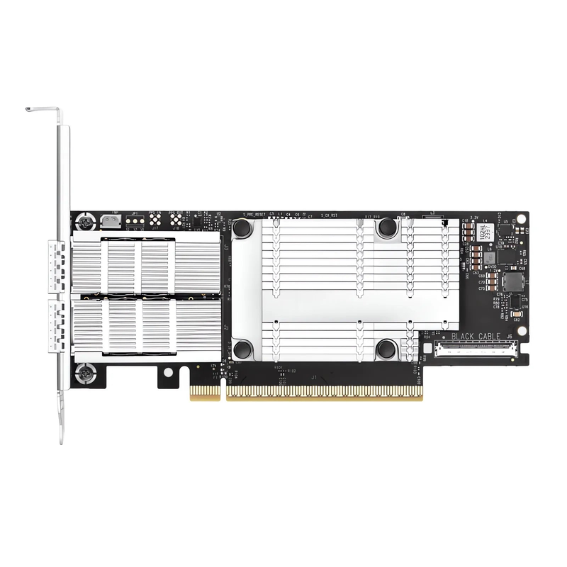 NVIDIA Mellanox MCX755106AS-HEAT ConnectX®-7 InfiniBand & Ethernet Adapter Card 200GbE/NDR200, Dual-Port QSFP112, PCIe 5.0 x16, with x16 PCIe Extension Option, Secure Boot, Tall&Short Bracket