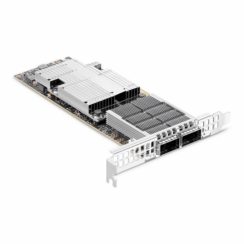 NVIDIA Mellanox MCX755106AS-HEAT ConnectX®-7 InfiniBand & Ethernet Adapter Card 200GbE/NDR200, Dual-Port QSFP112, PCIe 5.0 x16, with x16 PCIe Extension Option, Secure Boot, Tall&Short Bracket