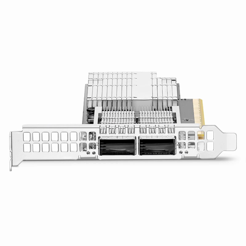 NVIDIA Mellanox MCX755106AS-HEAT ConnectX®-7 InfiniBand & Ethernet Adapter Card 200GbE/NDR200, Dual-Port QSFP112, PCIe 5.0 x16, with x16 PCIe Extension Option, Secure Boot, Tall&Short Bracket