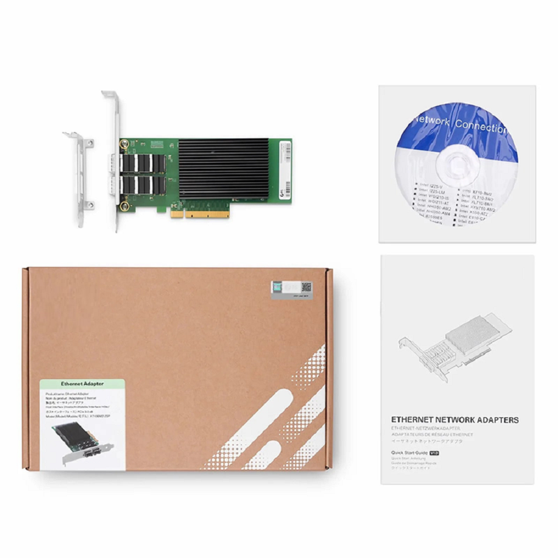 Intel XL710-BM2 Based Ethernet Network Interface Card, 40G Dual-Port QSFP+, PCIe 3.0 x 8, Comparable to Intel XL710-QDA2, Full Height&Low Profile