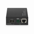 Unmanaged 1x 10/100/1000Base-T RJ45 to 1x 100/1000Base-X SFP Gigabit Ethernet PoE+ PD Media Converter