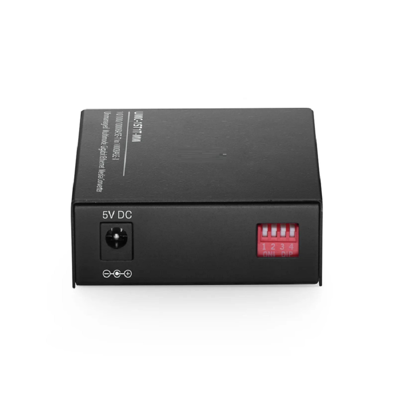 Unmanaged 1x 10/100/1000Base-T RJ45 to 1x 1000Base-X Single Mode ST 1310nm 20km Gigabit Ethernet Media Converter, American Plug Standard