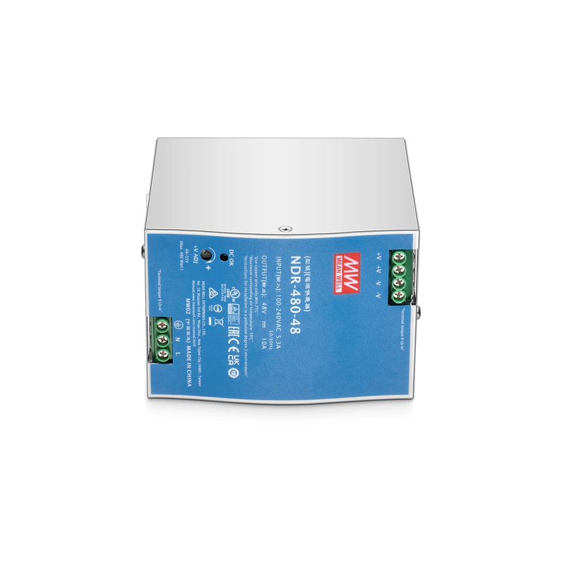 480W 48VDC Slim DIN Rail Economical Industrial Power Supply with PFC Function