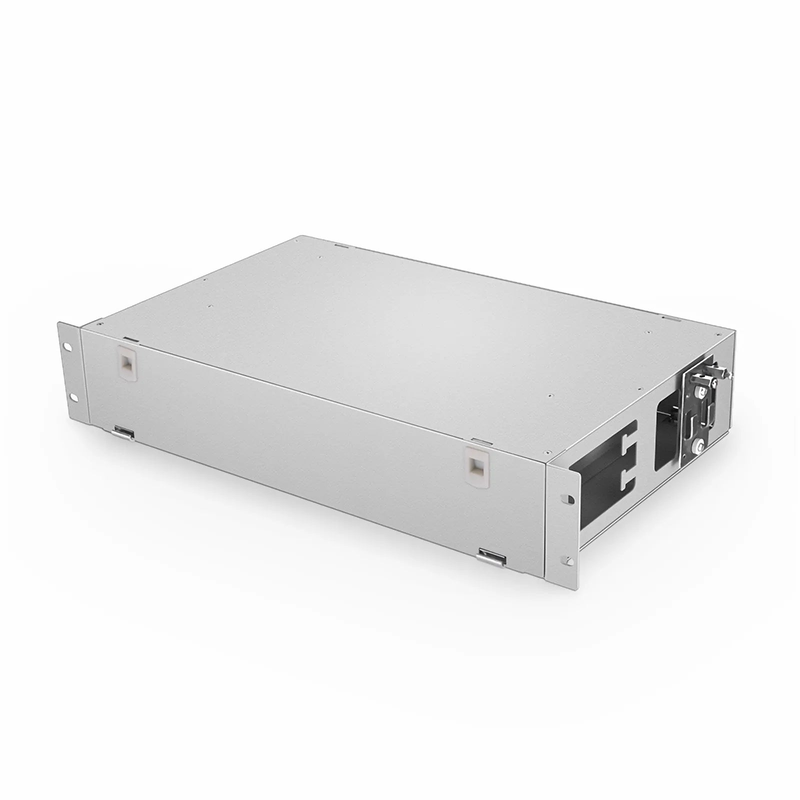 2U Rack Mount Fiber Optic Distribution Panel, 24 Fibers OS2 Single Mode, 24 x SC UPC Simplex (Blue) Adapter