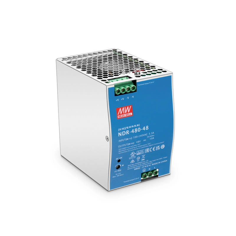 480W 48VDC Slim DIN Rail Economical Industrial Power Supply with PFC Function