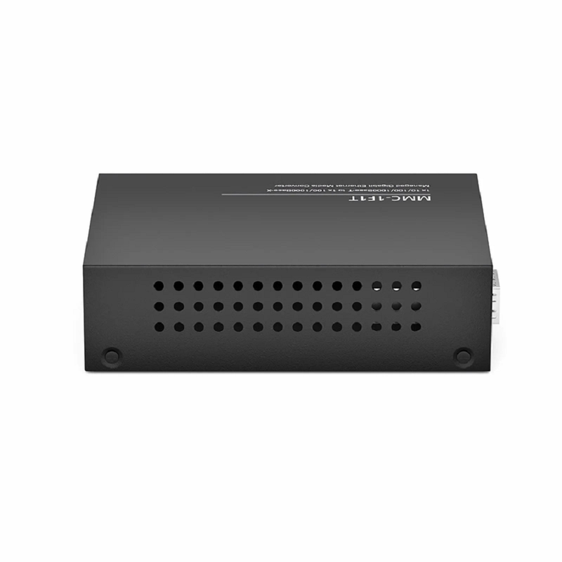 Managed 1x 10/100/1000Base-T RJ45 to 1x 100/1000Base-X SFP Gigabit Ethernet Media Converter, American Plug Standard