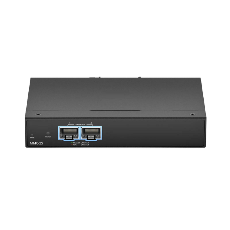 Managed 1x 10GBase-X to 1x 10GBase-X 2SFP+ 10Gigabit Ethernet Media Converter, American Plug Standard
